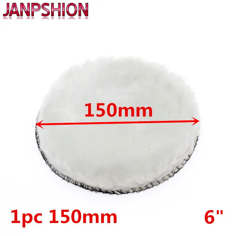 

JANPSHION 150mm 6" inch Wool Polisher Bonnet Car Polishing Pads For Car Care hook&loop Automobile wax ball of wool