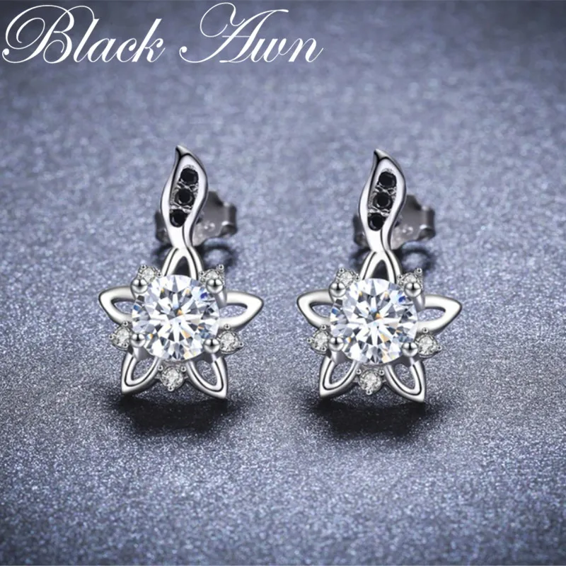 Женские серьги гвоздики из серебра 1 8 пробы 925 г|stud earrings|earring star sterling silver |