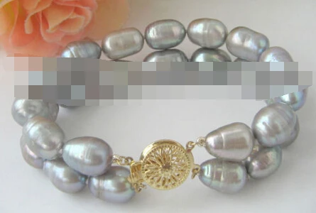 

FREE SHIPPING>>>@@ > 00969 2row gray baroque freshwater pearl bracelet-GP clasp