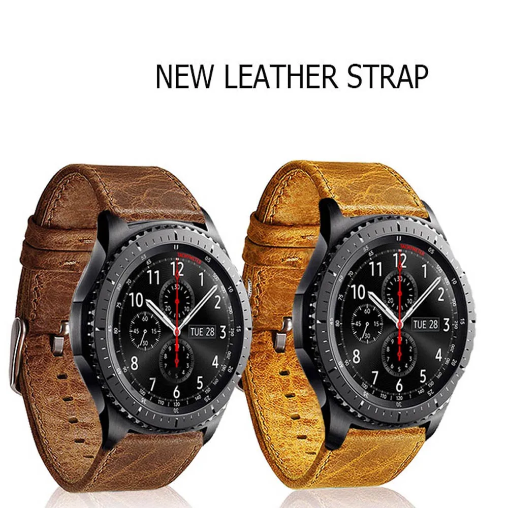 2017 22mm Retro Genuine Leather Strap for Samsung Gear S3 Watch Band for Gear S3 Classic