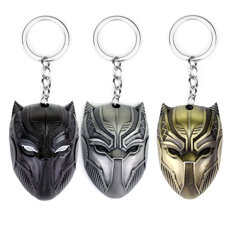 

Hot American Captain Civil War Keychain Black Panther Mask Keyring The Avengers 3 Infinity War Key Chain for Women Men Jewelry