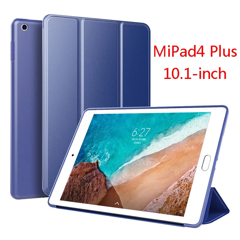 Чехол для Xiaomi mi pad 4/mi Pad 4 8,0 дюймов, силиконовый смарт-чехол для Xiaomi mi Pad 4 Plus 10,1 дюймов, чехол - Цвет: Navy-Mipad4 Plus-10