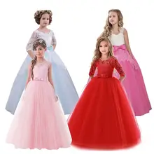 Новинка года, Брендовое платье с цветочным узором для девочек подростковое платье принцессы для свадебной вечеринки, детская одежда для девочек 10, 11, 12, 13, 14 лет