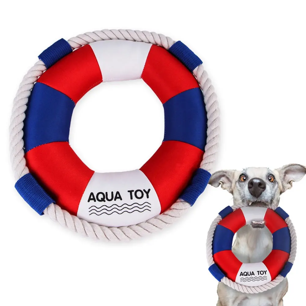 

1Pcs Dog Chew Toys Pet Dog Plush Squeaking Swimming Rings Chew Toy Training Toys