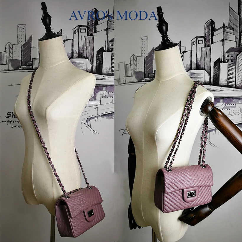 Женские сумки через плечо AVRO's MODA из натуральной кожи на цепочке|Сумки с ручками|