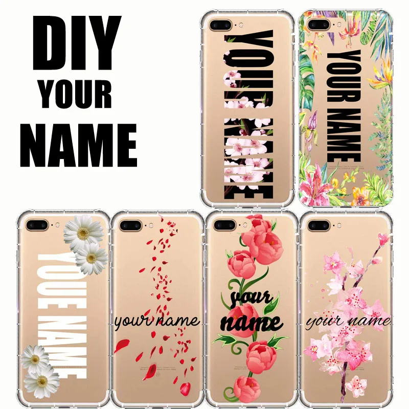 

DIY Name Custom Case for iPhone 6 7 8 Plus X XS XR MAX Customized Soft TPU Cover Huawei P9 P10 P20 Lite for Samsung S8 S9 PLUS