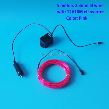 

NEW Arrival DC-12V Steady on Drives+ 2.3mm 5M Trendy EL Wire Flexible Neon Glowing Light Auto Car Moulding Interior Decoration