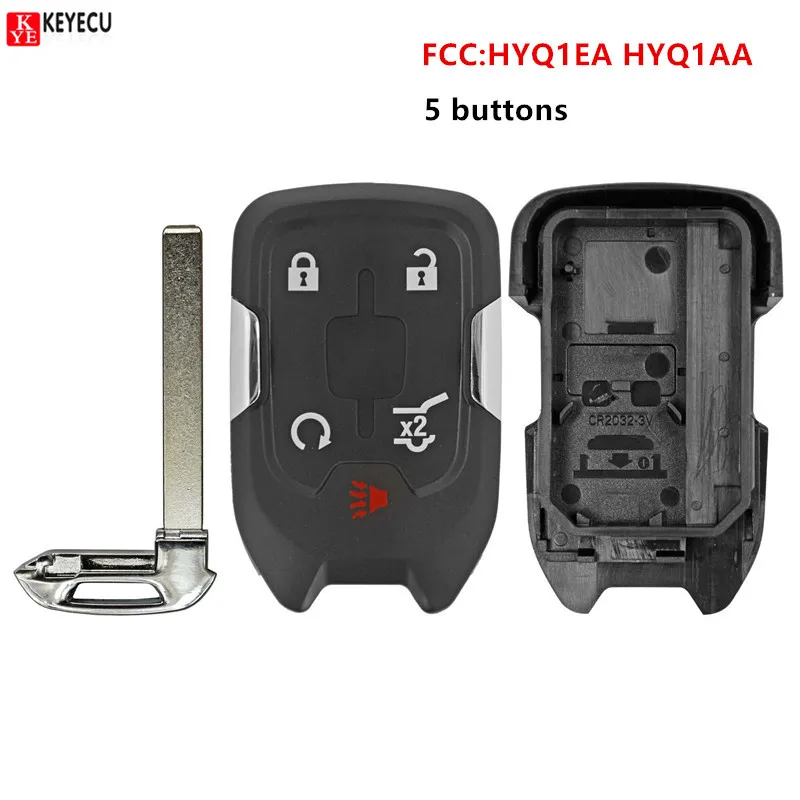Keyecu Smart Prox ЧИПАМИ чехол 5 кнопок Pad Корпус для GMC Acadia- для Chevrolet Suburban tahoe Yukon XL