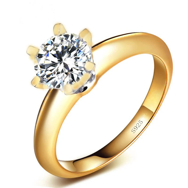 Choucong Solitaire обещание кольцо Настоящее серебро 925 пробы 1ct AAAAA cz камень обручение обручальное кольца для женщин ювелирные изделия