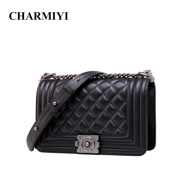 Charmiyi Luxury Women Genuine Leather Messenger Bags Famous Brand Charmiyi Luxury Women Genuine Leather Messenger Bags Famous Brand Designer Crossbody Bag Casual Fashion Chain