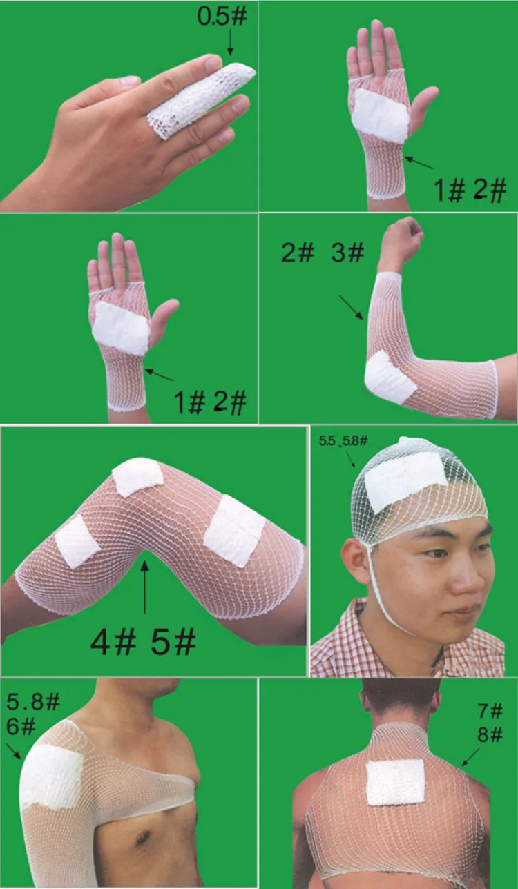 1pcs 1# 1box 5meter medical elastic mesh bandage children's head Grid caps Pet veterinary leaking fish nets tape