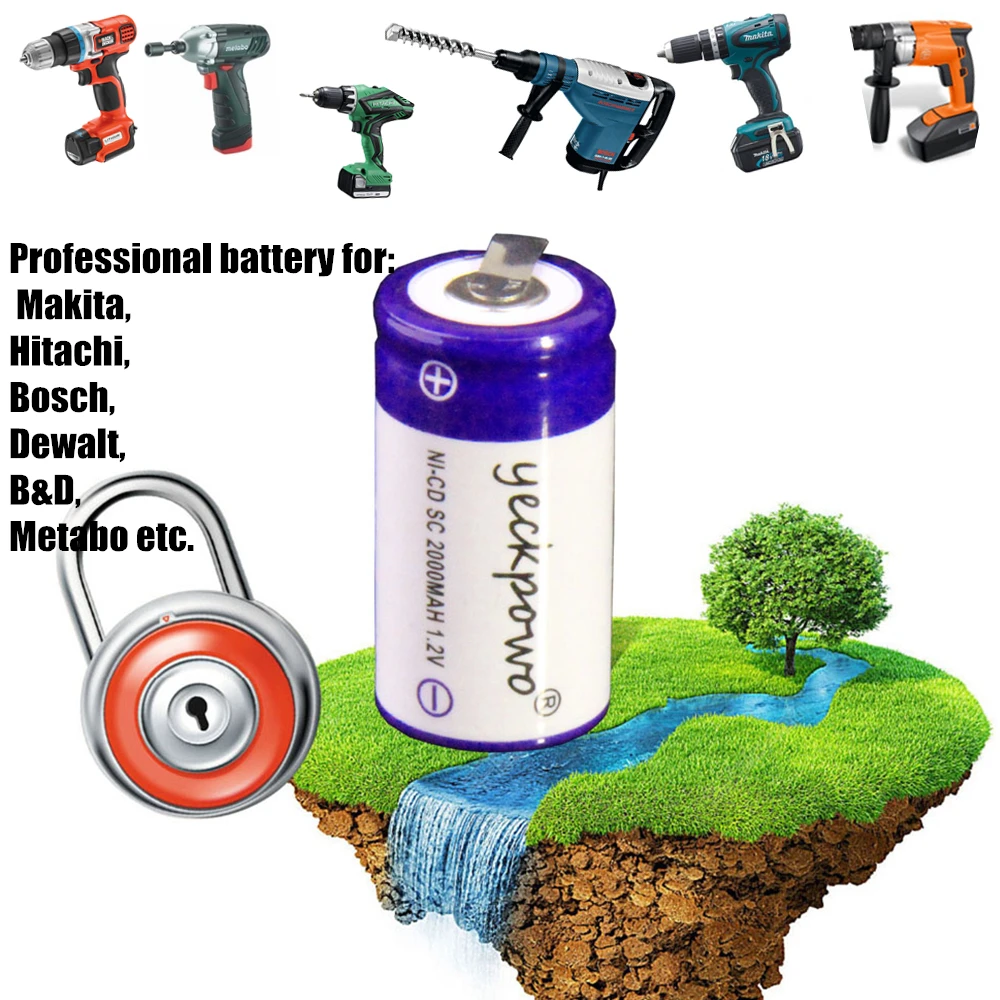 Из России 20 шт SC Аккумулятор 2000 мАч 4,25 см* 2,2 см 1,2 в шуруповерт электрическая дрель электроинструмент батарея