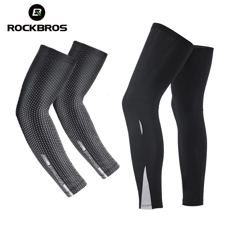 

ROCKBROS Suncreen Camping Arm Sleeve Cycling Basketball Arm Warmer Sleeves UV Protect Men Sports Safety Gear Leg Warmers Cover