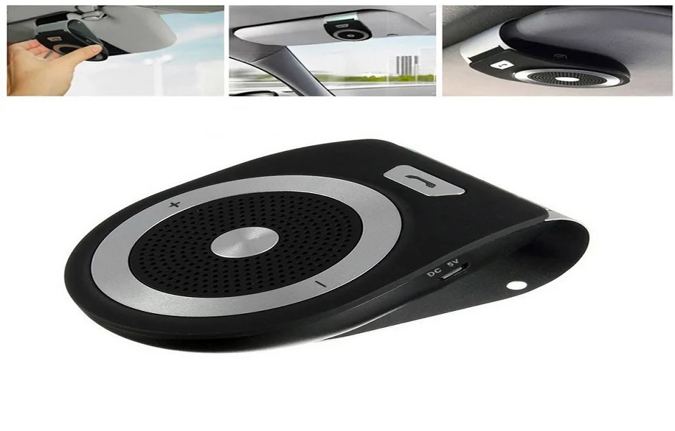ANLUD Bluetooth Car Kit Handsfree Wireless Bluetooth Speaker Phone MP3 Music Player Sun Visor Clip Support Connects 2 Phones (4)