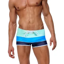 Новая мода Для мужчин сексуальные градиент плавательный Мужские шорты для купания пляж бассейн; трусы; шорты; полосатая пляжная одежда шорты для улицы и занятий спортом V10