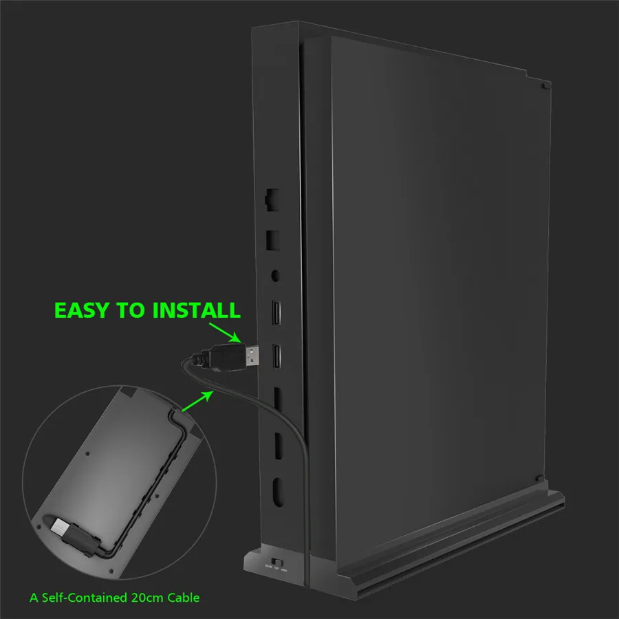  OIVO Vertical Stand Host Cooling Fan Stand Holder External Cooler 3 USB Ports Fans for Xbox One X G