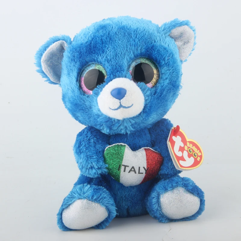 

Ty Beanie Boos 6" 15cm Romeo The Bear I Love Italy Plush Regular Soft Big-eyed Stuffed Animal Wild Cat Collection Doll Toy