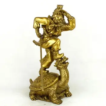 

A bronze monkey Sun Wukong ornaments leading turtle monkey jewelry champion