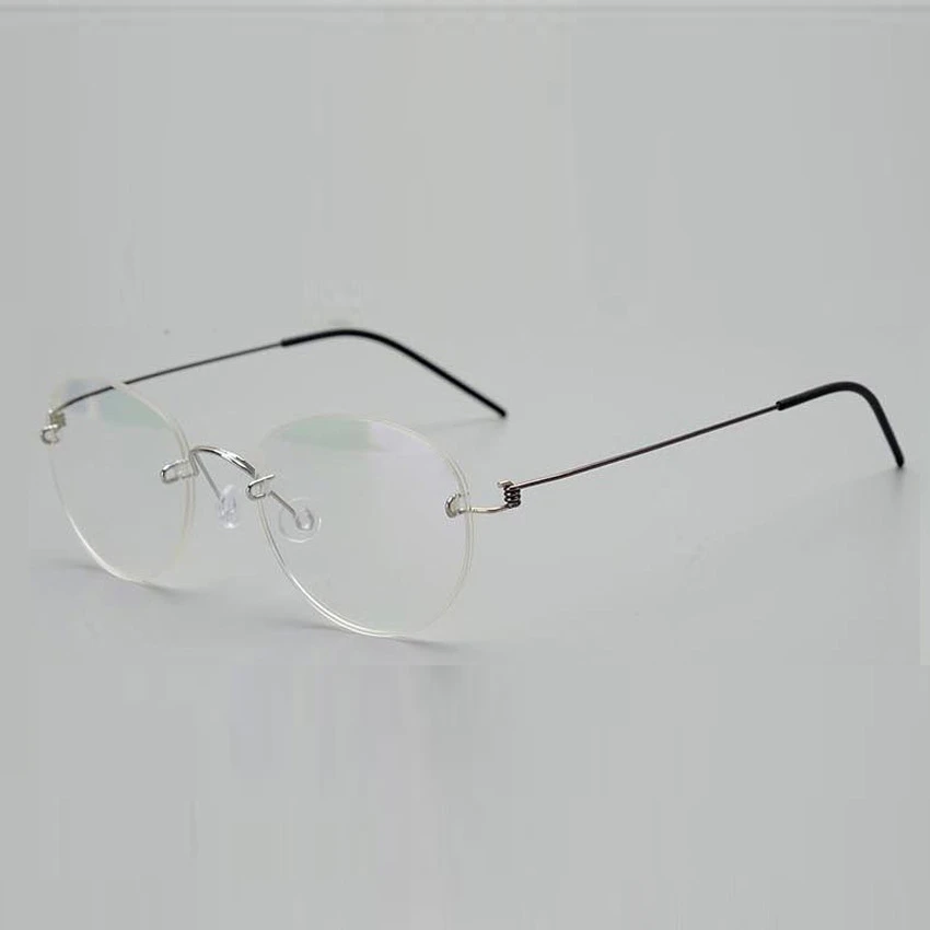 Легкие титановые круглые очки без оправы для мужчин и женщин, круглые оптические очки по рецепту, оправа oculos de grau