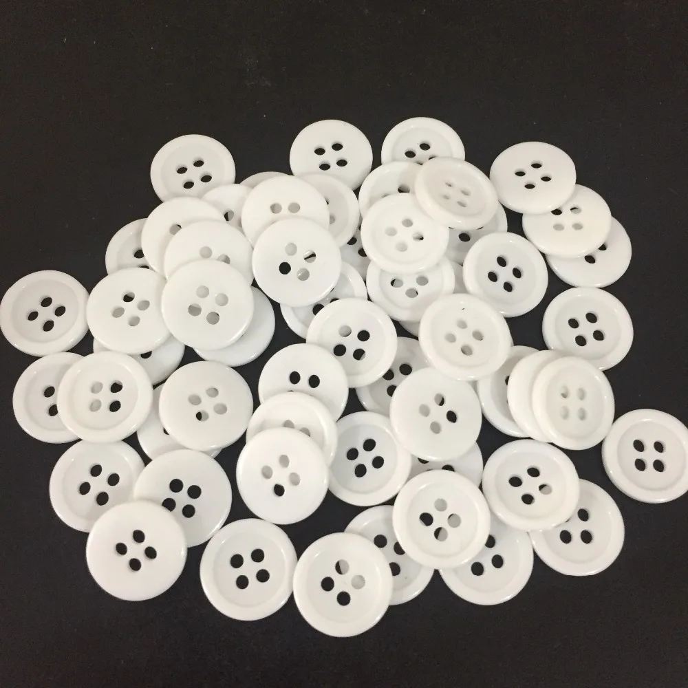 100pcs 12.5mm White Round Resin 4 Holes Buttons Sewing Accessories Dress Shirt Button For Scrapbooking Embellishments | Дом и сад