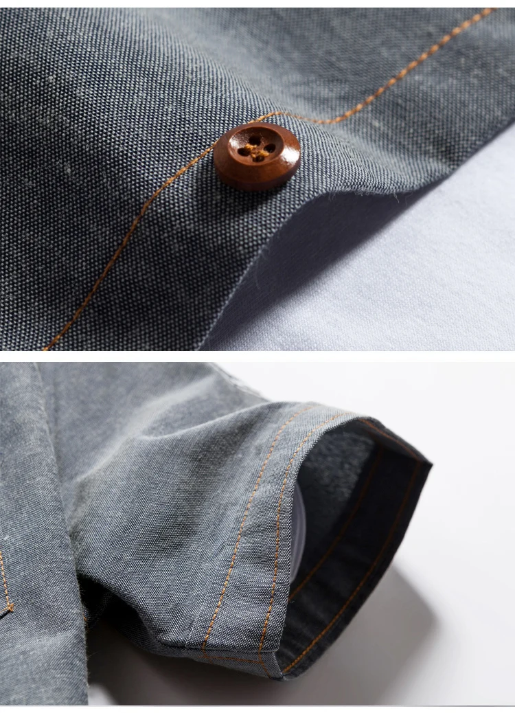 Мужская рубашка с коротким рукавом, летняя мужская рубашка, модный топ из джинсовой ткани han edition, Ковбойские рубашки, размеры S-3XL