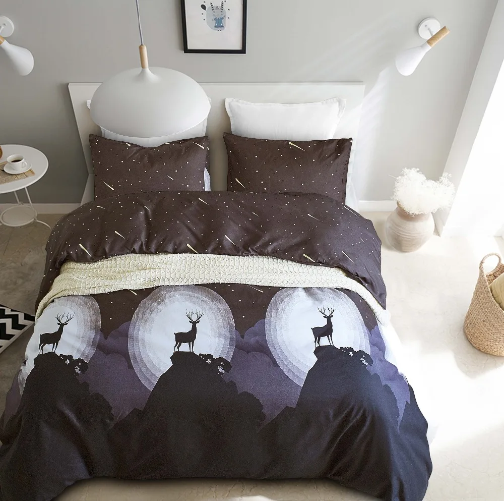 

Animal dog and birds deer Duvet Cover Set Flower Luxury European Comforter Floral Pattern Reversible Bedding Set US Multi Size
