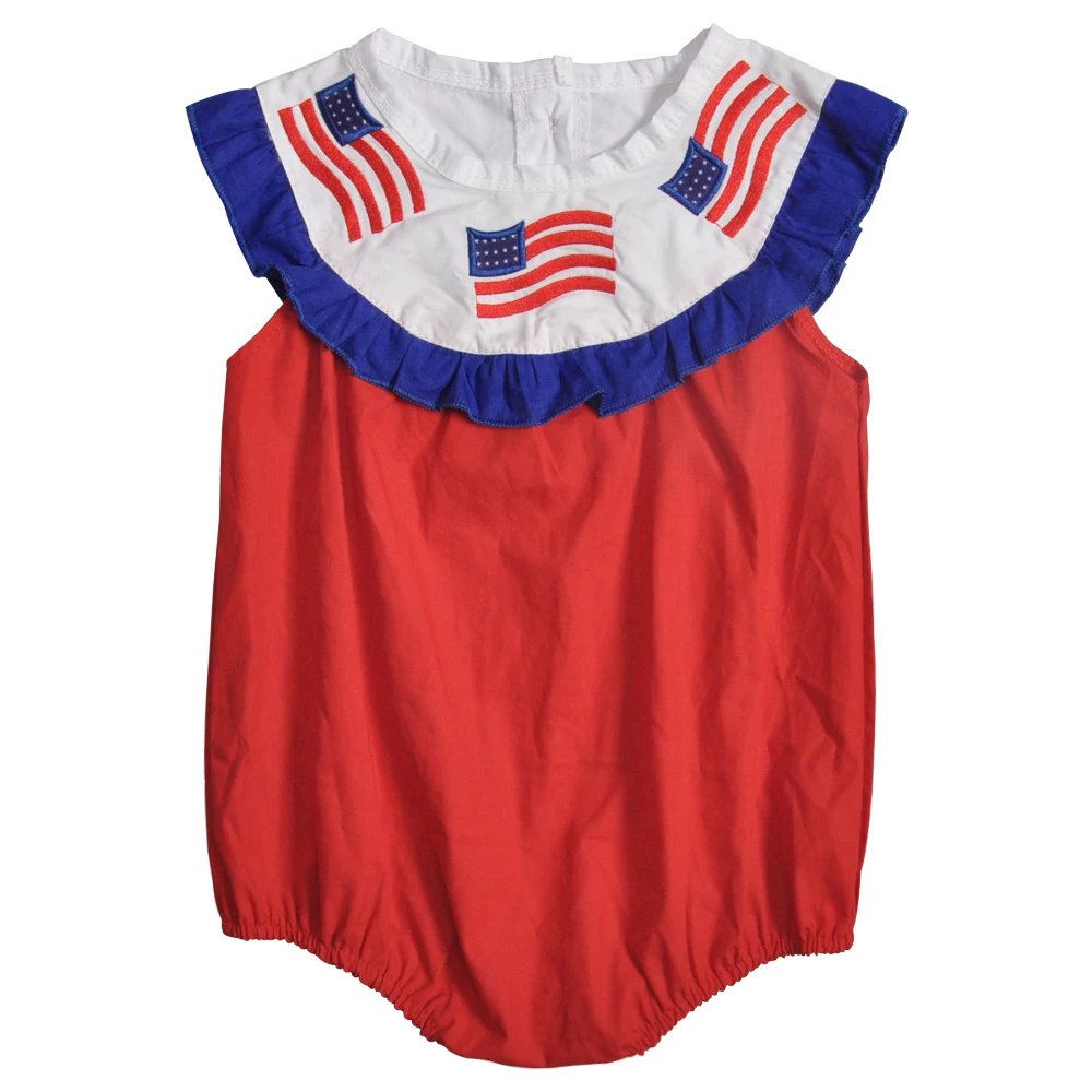 

Baby Girl Romper Summer CONICE NINI Girl Clothes 4th of July Woven Fabric Newborn Boutique Baby Bubble Girls Romper