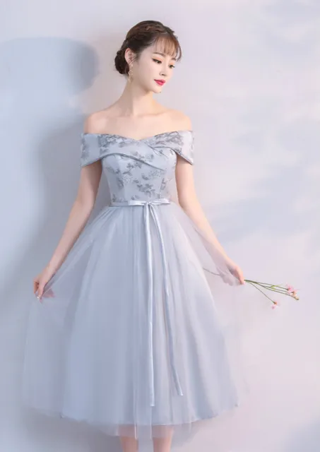 grey midi dress wedding