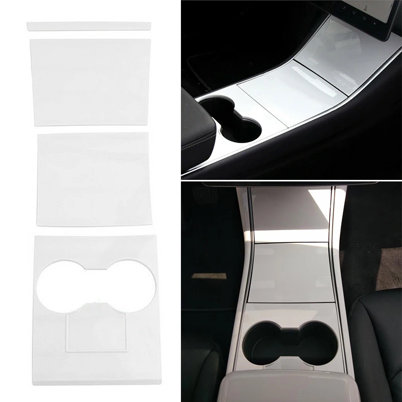 

Car Water Cup Holder Frame Cover high quality White 23.5*19*1.08cm auto center Protection Panel trim For Tesla Model 3 2018-2019
