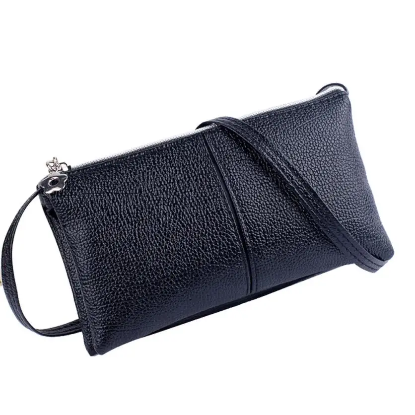  2016 Brand New Fashion Women Bags Leather Bifold Purse Zipper Clutch Handbag Wallet Shoulder Bag bolsa feminina Free Shipping 