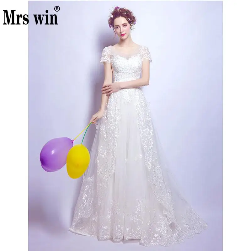 Wedding Dresses 2018 the Mrs Win luxury bridal dress Court Train simple A-line classic embroidery Vestido De Noiva F Wedding Dresses 2018 the Mrs Win luxury bridal dress Court Train simple A-line classic embroidery Vestido De Noiva F