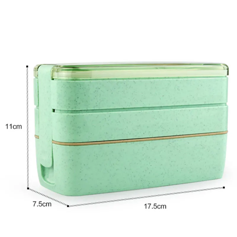 3 Layers Microwave Lunch Boxs Plastic Kids Adult Fruit Food Storage Container Bento Boxs Lunchbox Japanese Style Dinnerware Set