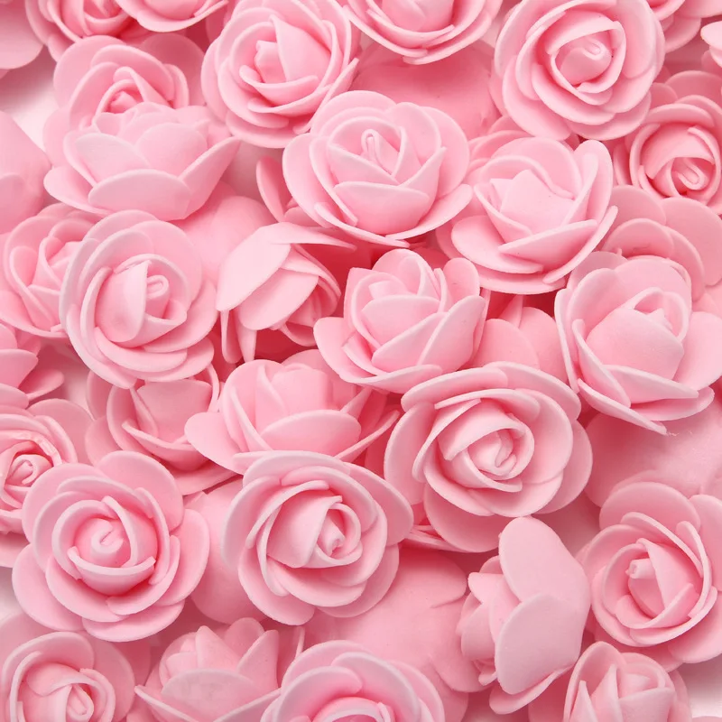 100 шт миниатюрная роза из пеноматериала искусственные цветы для дома украшение автомобиля Свадебный помпон DIY декоративный венок свадебный цветок фальсифицированный