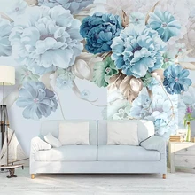 Beibehang пользовательские обои скандинавские свежие ручная роспись Пион цветок сад гостиная ТВ фон настенная живопись 3d обои