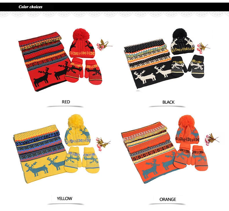 Chapeau écharpe gants ensembles chaud pour femmes