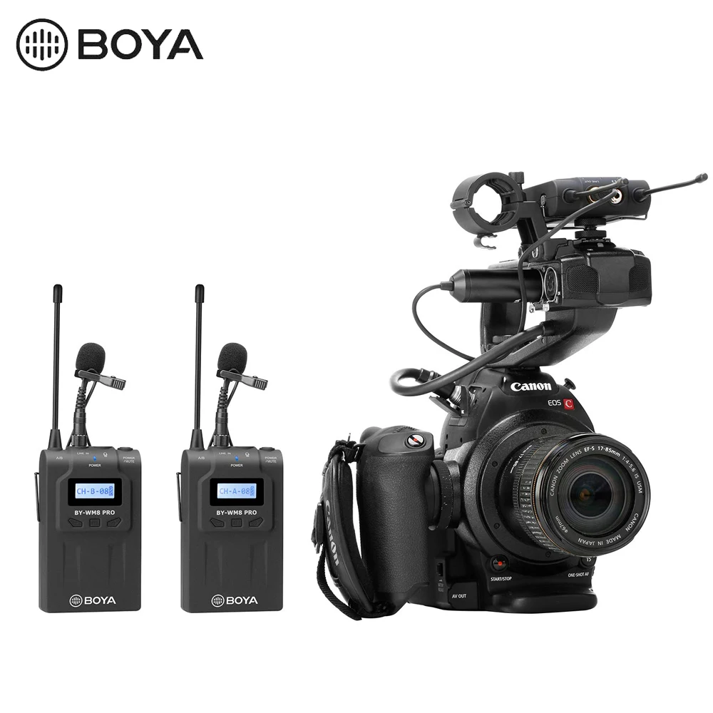 BOYA BY-WM8 Pro K1/K2 Mic Condenser Wireless Mic Microphone System Audio Video Recorder Receiver for Canon Nikon Sony Camera