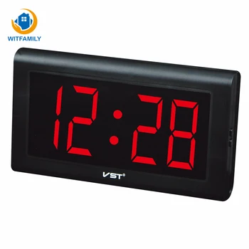 

Modern Plastic Table Clock Digital LED Wall Clock Glowing Numbers Large Display Digital Clocks with Plug Luminous Clock