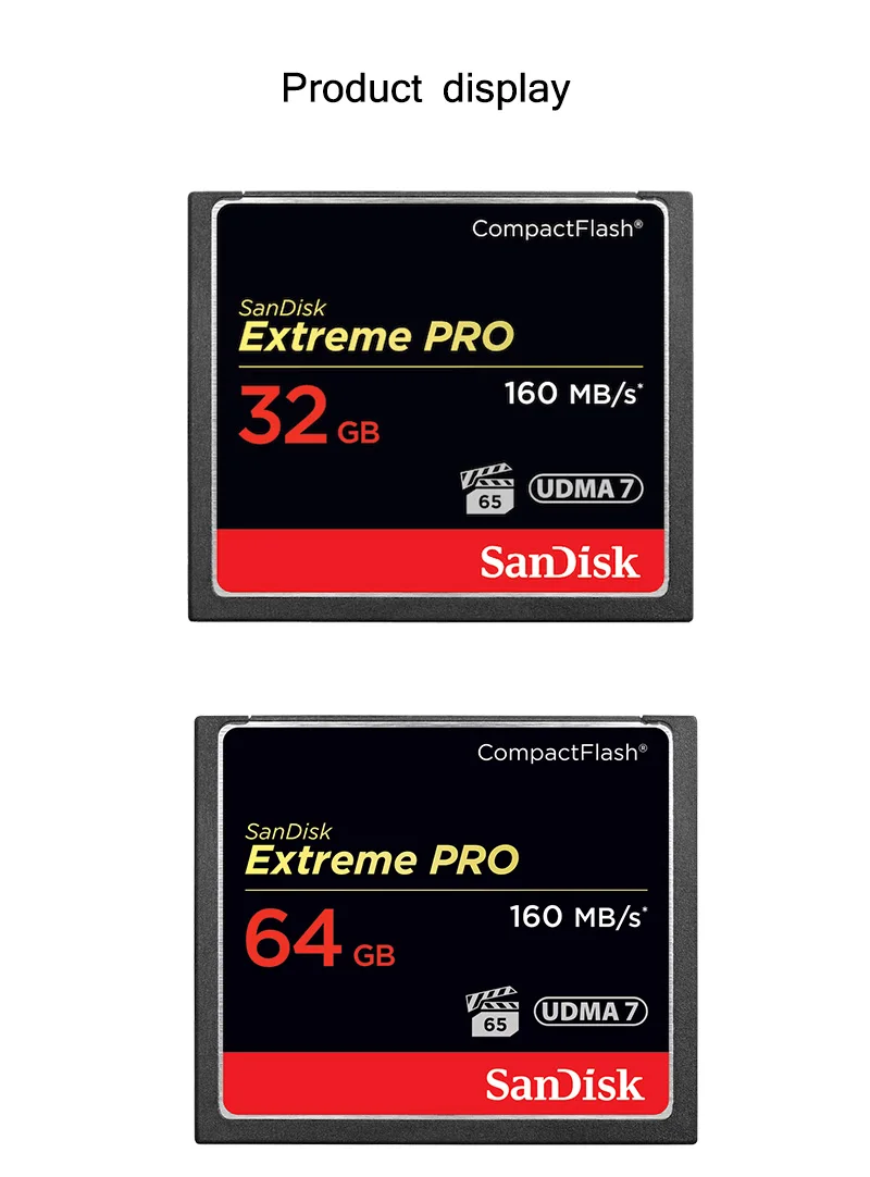 SanDisk Extreme PRO CF карта 64 ГБ до 160 МБ/с./с скорость чтения карты памяти К 4 к флэш Full HD для цифровой Камера