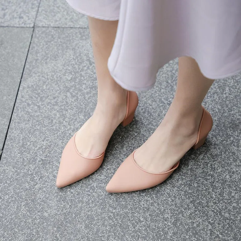Rouroliu Women Solid Color Jelly Shoes Summer Non-Slip Pointed Toe Mid Heel Sandals Woman Shallow Casual Shoes FR99 Rouroliu Women Solid Color Jelly Shoes Summer Non-Slip Pointed Toe Mid Heel Sandals Woman Shallow Casual Shoes FR99