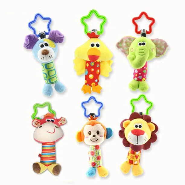 

New Arrive Baby Toys Animal Hand Bells Plush Baby Boys Girls Toy Newbron Gift Baby Rattle Toys BF10