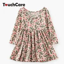 Платье принцессы для девочек на день рождения с цветочным принтом и ромашками; хлопковые платья трапециевидной формы с открытой спиной для маленьких девочек; детская одежда для девочек