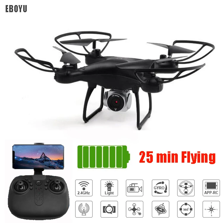 EBOYU L22 RC Drone 25min Flying time w/ 720P Wide Angle Wifi FPV HD Camera Altitude Hold Headless Mode Quadcopter RTF | Игрушки и хобби