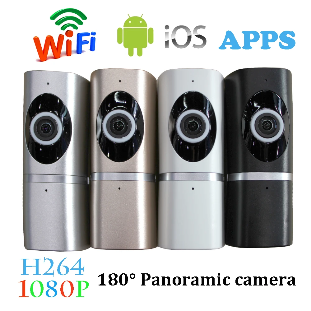 

1 PCS 1920*1080 2.0MP IP camera home security surveillance wireless 180 degree Wifi panoramic camera night version fisheye lens