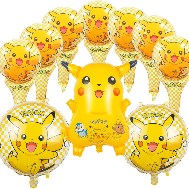 10 шт./лот globos pokemon фольгированные шары надувные игрушки Пикачу гелиевые воздушные шарики, детские игрушки с днем рождения воздушные шары вечерние принадлежности