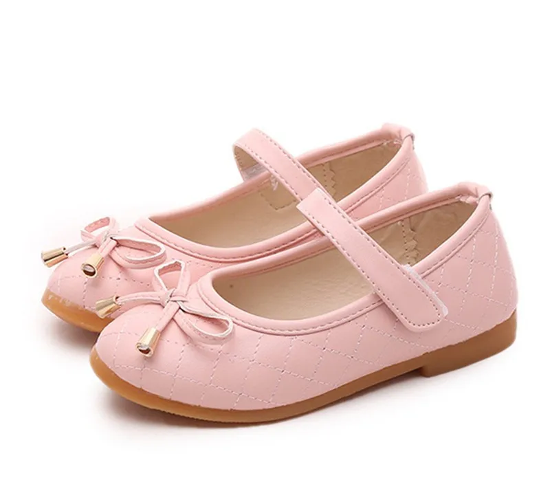 Xinfstreet/Обувь для маленьких девочек; мягкая однотонная детская обувь из искусственной кожи на плоской подошве с бантом; детская обувь для девочек; размеры 21-36