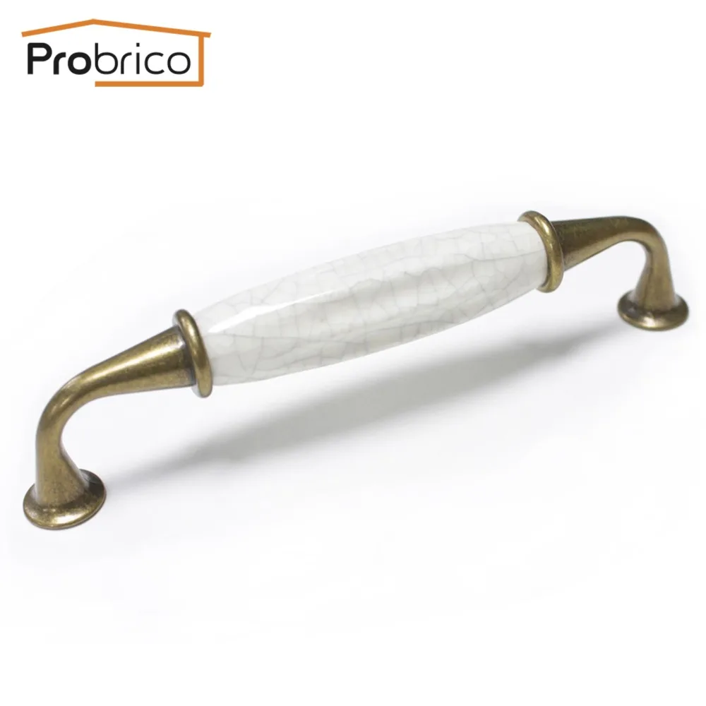 Probrico 10 PCS Porcelain Furniture Cabinet Handles PD6289ANB128 Antique Bronze Ceramic 128mm Vintage Kitchen Drawer Knob Probrico 10 PCS Porcelain Furniture Cabinet Handles PD6289ANB128 Antique Bronze Ceramic 128mm Vintage Kitchen Drawer Knob