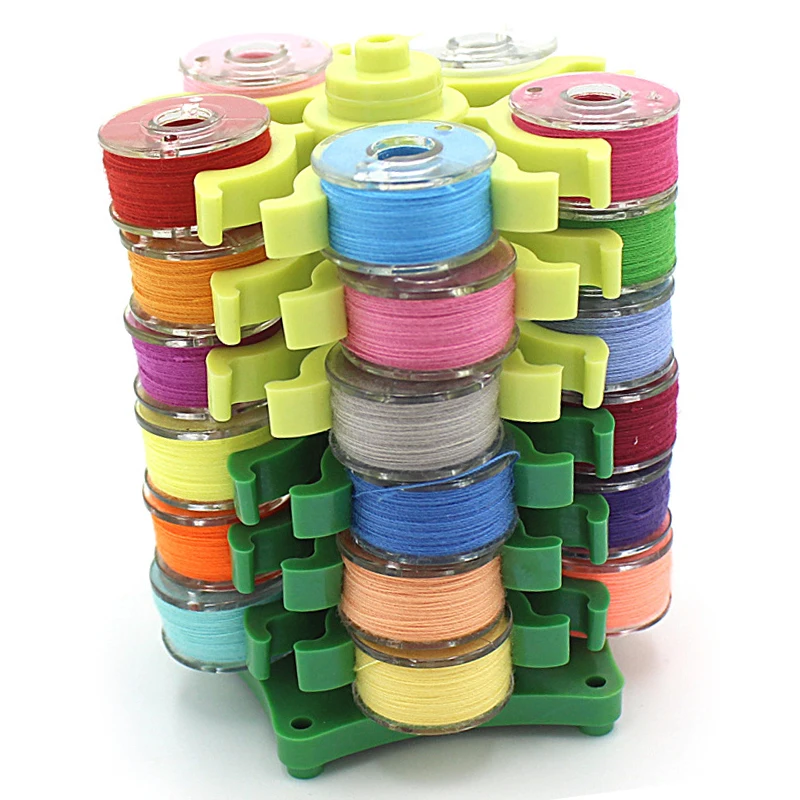 

Sewing Bobbins Holder Rack Sewing Shuttle Core Case Embroidery Tower Storage for 30 Bobbins Sewing Thread Spools Organizer