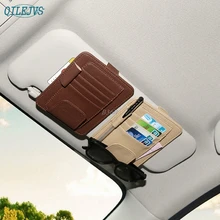 Автомобильный солнцезащитный козырек, карманный органайзер, сумка, сумка для карт, очки ручки, держатель для хранения, аксессуары для салона автомобиля, укладка из искусственной кожи, MAY3