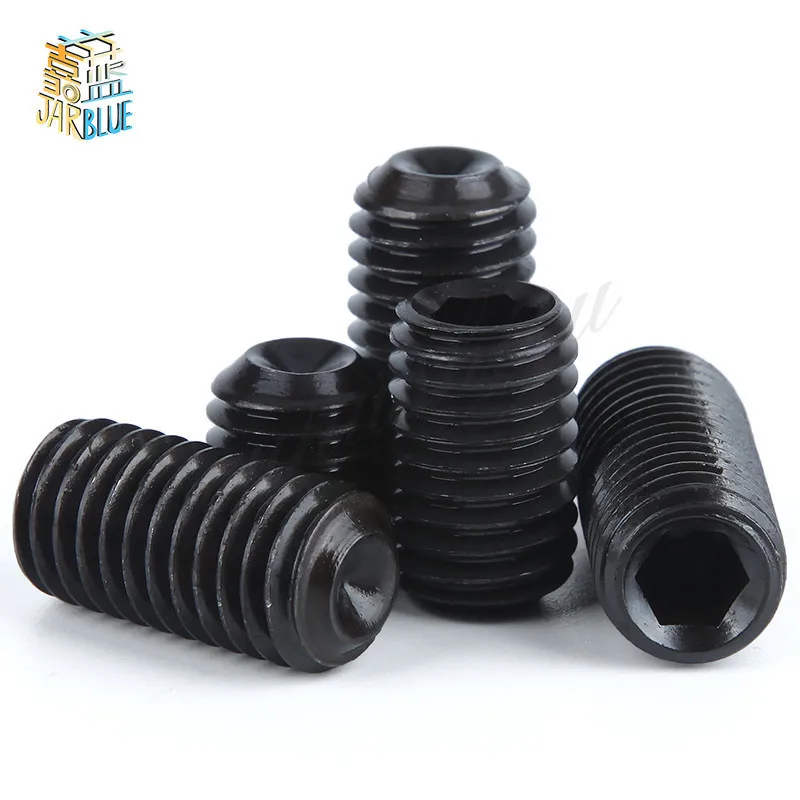 

50pcs/Lot M2 M2.5 M3 M4 M5 M6 12.9 Alloy steel Hex Socket Head Cap Screw Bolts set screws with cup point