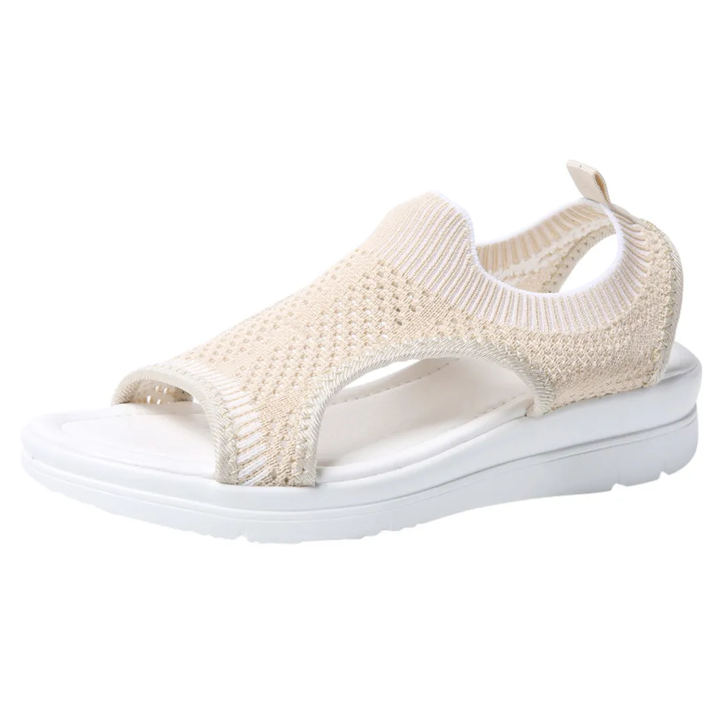 ✔ Hypothesis_X ☎ Womens Casual Lightweight Beach Sandal Platform Thick Roman Casual Flock Sandals Summer Flip Flop Shoes 